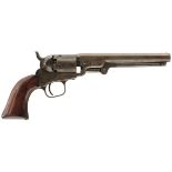 A .31 CALIBRE SIX-SHOT PERCUSSION LONDON COLT POCKET REVOLVER, 6inch sighted octagonal barrel