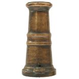 A GEORGIAN BRONZE FLARE OR PYROTECHNICS CANNON, 7.25inch four-stage tapering barrel with ting turned