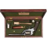 A CASED 54-BORE MODEL 51 ADAMS FIVE-SHOT PERCUSSION REVOLVER BY WILKINSON & SON WITH JOESPH