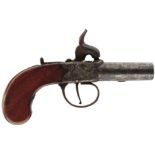 A 50-BORE PERCUSSION BOXLOCK POCKET PISTOL BY FRENCH OF BUCKINGHAM, 1.5inch turn-off barrel,