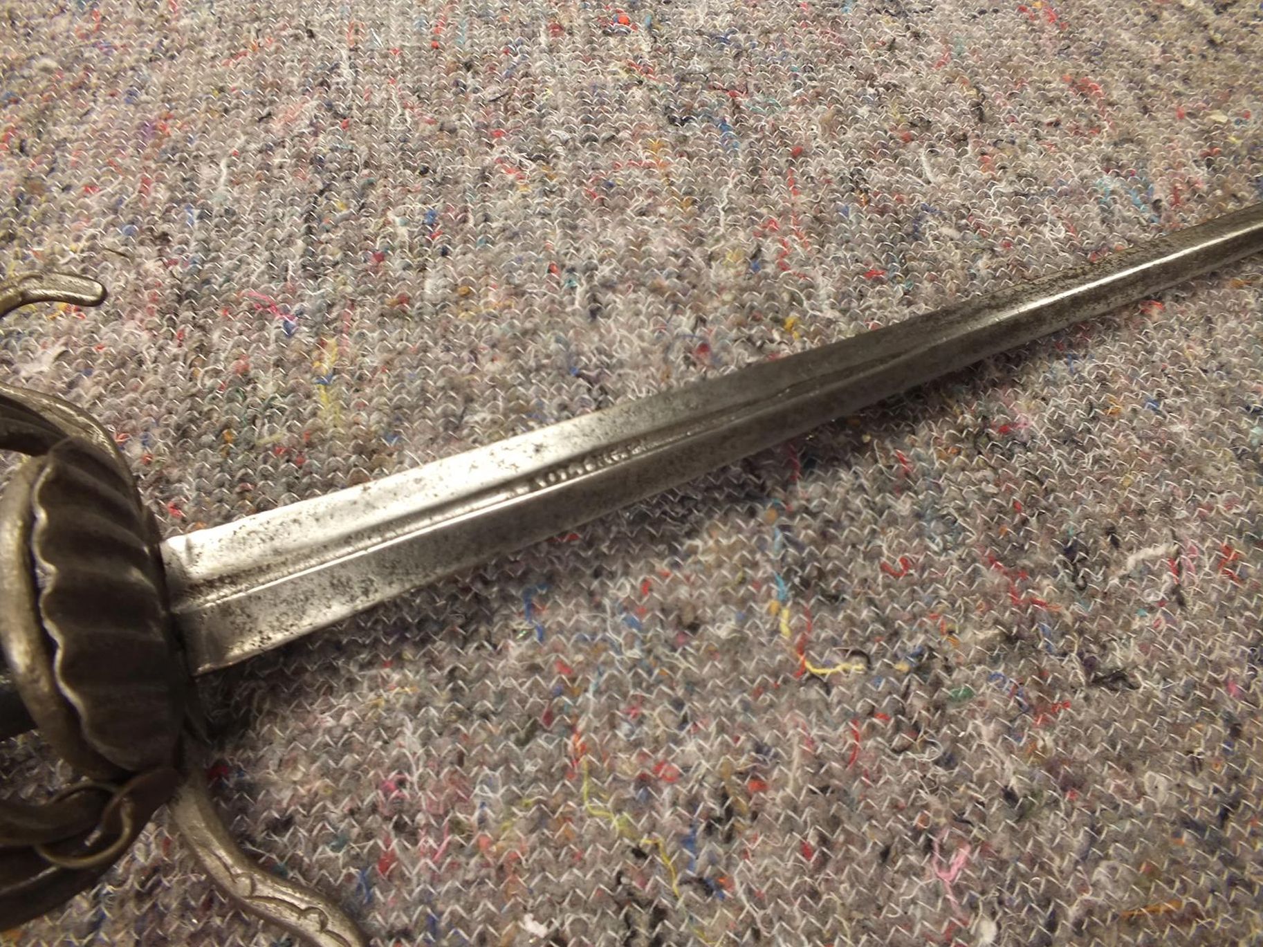 A COMPOSITE SHORT RAPIER OR RIDING SWORD, 78cm flattened diamond section two-stage blade stamped - Image 3 of 7