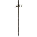 A COMPOSITE SHORT RAPIER OR RIDING SWORD, 78cm flattened diamond section two-stage blade stamped