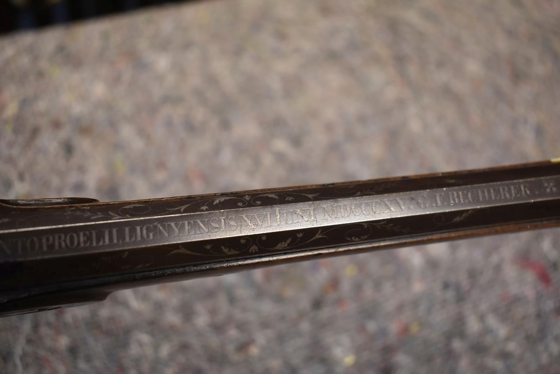 A 40-BORE GERMAN PERCUSSION OFFICER'S PISTOL, 9.25inch sighted octagonal barrel with inlaid silver - Image 3 of 13