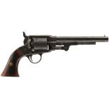 A .44 CALIBRE SIX-SHOT PERCUSSION ROGERS & SPENCER REVOLVER, 7.5inch sighted octagonal barrel, the