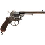 A CRISP 54-BORE SIX-SHOT ENGLISH PINFIRE REVOLVER FROM THE BOOTHROYD COLLECTION, 6.25inch two-