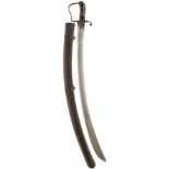 A 1796 PATTERN LIGHT CAVALRY TROOPER'S SWORD, 83cm curved blade struck with an Ordnance mark at