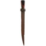 A COMPOSITE LOWLAND SCOTTISH BALLOCK DAGGER, 31.5cm fullered blade with clipped back point,