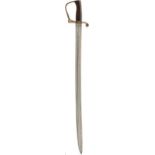 A SCARCE HOSPITAL ORDERLIES SWORD, 68.5cm slightly curved fullered blade struck with an arrow at the