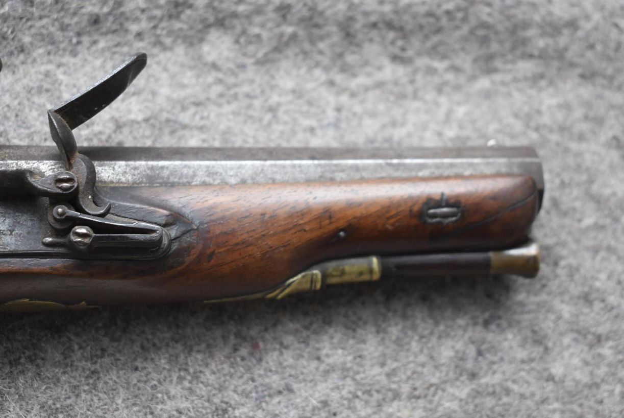 A 16-BORE FLINTLOCK TRAVELLING PISTOL BY WOOLLEY & CO., 6inch sighted octagonal barrel, border - Image 5 of 10