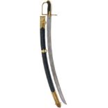 A LATE 18TH OR EARLY 19TH CENTURY AUSTRIAN CAVALRY OFFICER'S SABRE, 79cm curved blade decorated with