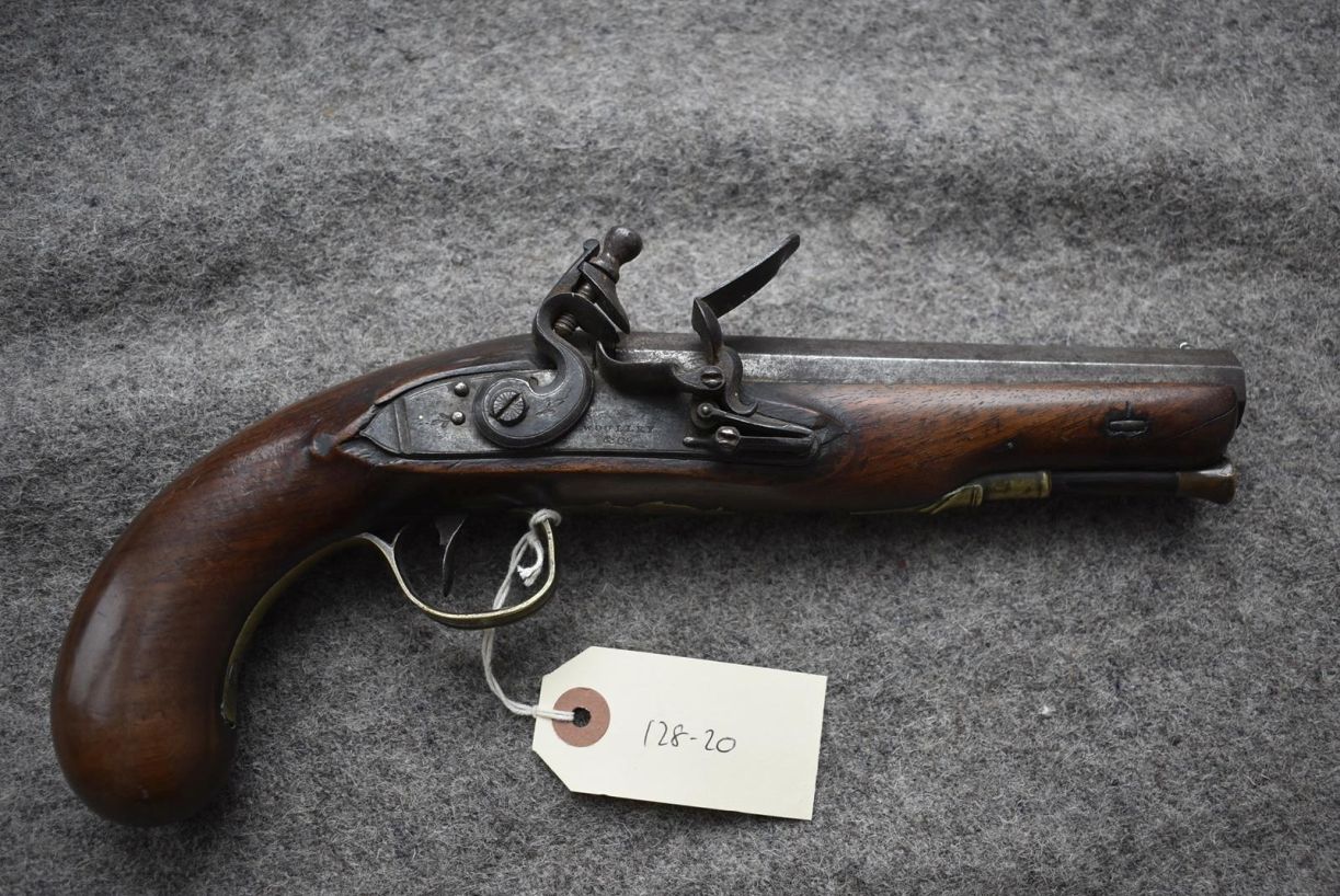 A 16-BORE FLINTLOCK TRAVELLING PISTOL BY WOOLLEY & CO., 6inch sighted octagonal barrel, border - Image 2 of 10