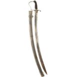 A 1796 PATTERN LIGHT CAVALRY OFFICER'S SABRE, 74.5cm curved blade etched with scrolling foliage,