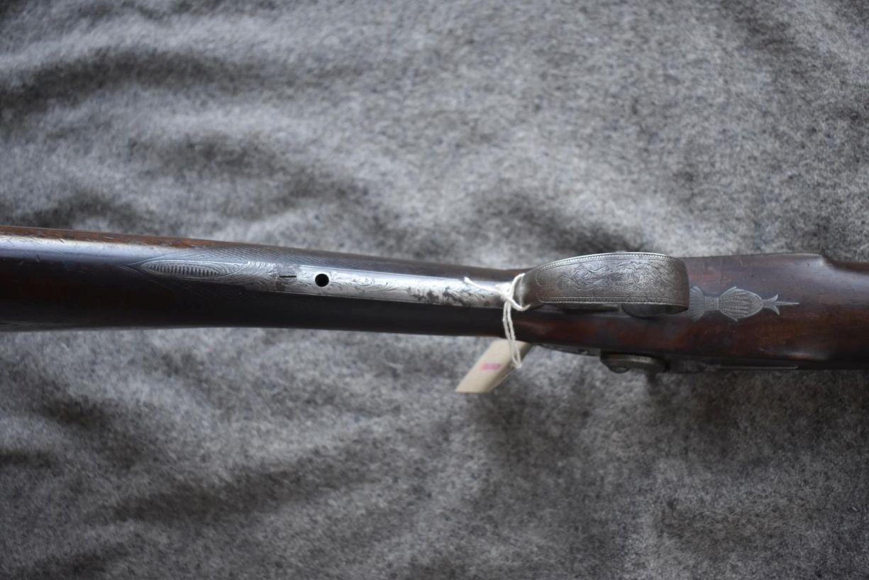 A 16-BORE DOUBLE BARRELLED PERCUSSION LIVE PIGEON GUN BY WESTLEY RICHARDS, 27inch sighted damascus - Image 9 of 14