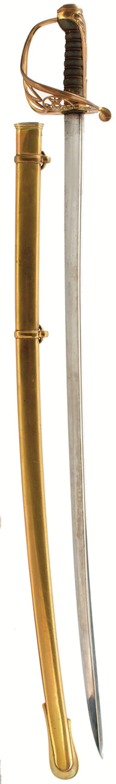 AN 1822 PATTERN INFANTRY OFFICER'S SWORD, 82cm pipe backed blade with spear pont by LEVY, etched