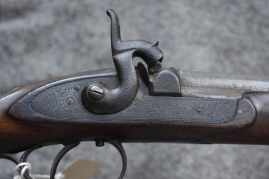 AN 80-BORE PERCUSSION ALEXANDRA RIFLE BY JASON BOTT, 29.75inch sighted octagonal barrel stamped with - Image 4 of 17