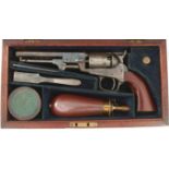 A CASED .31 CALIBRE FIVE-SHOT PERCUSSION LONDON COLT MODEL 1849 POCKET REVOLVER, 5inch sighted