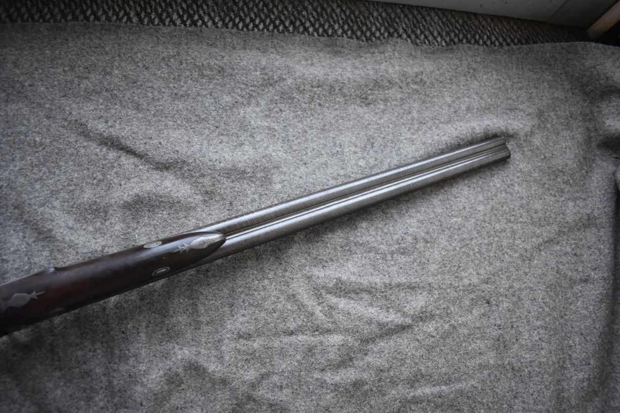 A 16-BORE DOUBLE BARRELLED PERCUSSION LIVE PIGEON GUN BY WESTLEY RICHARDS, 27inch sighted damascus - Image 7 of 14