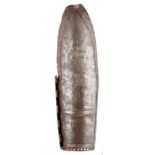 A LATE 18TH OR EARLY 19TH CENTURY INDIAN BAZUBAND OR FOREARM ARMOUR, crudely incised with a fish,