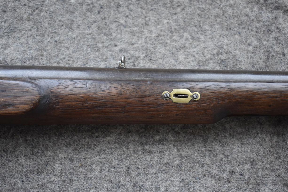 A .700 CALIBRE PERCUSSION INDIAN ARSENAL BRUNSWICK RIFLE, 30.25inch sighted barrel fitted with - Image 5 of 15