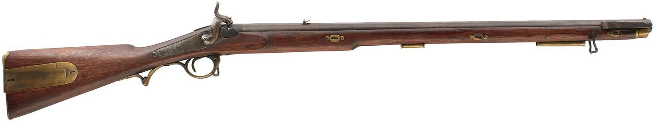 A .700 CALIBRE PERCUSSION INDIAN ARSENAL BRUNSWICK RIFLE, 30.25inch sighted barrel fitted with
