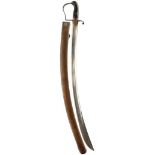 A CLEAN 1796 PATTERN LIGHT CAVALRY OFFICER'S SABRE, 83cm curved blade etched with scrolling foliage,