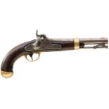 AN AMERICAN PERCUSSION MODEL 1842 CAVALRY SERVICE PISTOL, 8.5inch sighted barrel stamped US over GWH