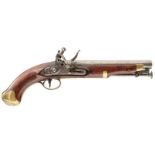 A .650 CALIBRE FLINTLOCK NEW LAND PATTERN PISTOL, 9inch barrel, stepped and bolted lock stamped with