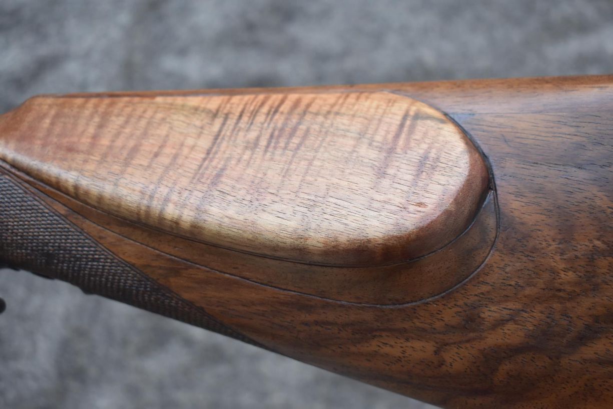 A CONTINENTAL 20-BORE PERCUSSION DOUBLE BARRELLED RIFLE, 30inch sighted re-browned damascus - Image 12 of 18