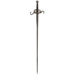 A COMPOSITE SHORT RAPIER OR RIDING SWORD, 78cm flattened diamond section two-stage blade stamped