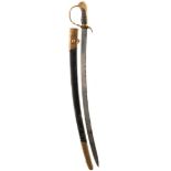 AN 1803 PATTERN LIGHT COMPANY OFFICER'S SWORD, 73.5cm curved blade etched with a small panel GILL'
