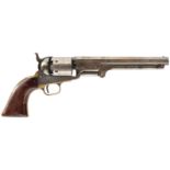 AN AMERICAN .36 CALIBRE SIX-SHOT PERCUSSION COLT NAVY REVOLVER, 7.5inch sighted octagonal barrel