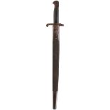 A PATTERN 1887 MK I SWORD BAYONET, with scabbard, together with a 1907 Pattern bayonet by Wilkinson,