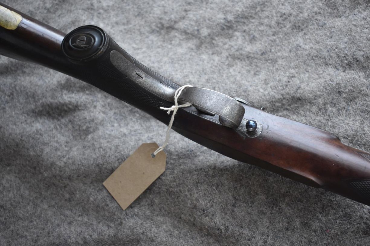 A JOHN RIGBY & CO .451 PERCUSSION MATCH RIFLE, 35.25inch heavy barrel, engraved John Rigby & Co. - Image 10 of 18