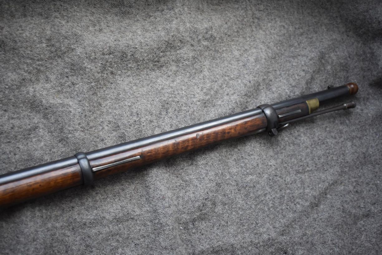 A .577 CALIBRE ENFIELD PERCUSSION VOLUNTEER THREE-BAND RIFLE, 38.5inch sighted barrel with three - Image 6 of 18
