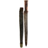 A COMPOSITE 17TH CENTURY DAGGER, 30cm fullered blade heavily struck with a mark to either side,