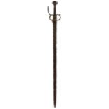 A MID 16TH CENTURY NORTH EUROPEAN SWORD OR RAPIER IN EXCAVATED CONDITION, 76.5cm fullered blade, the