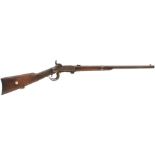 AN AMERICAN .54 PERCUSSION BURNSIDE CAVALRY CARBINE, 21inch sighted barrel fitted with rear flip