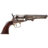 AN AMERICAN .41 CALIBRE FIVE-SHOT PERCUSSION COLT POCKET REVOLVER, 5inch sighted octagonal barrel,