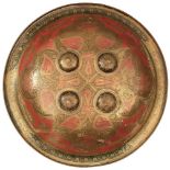 A BRACE OF INDIAN DHAL, each approximately 28cm in diameter, decorated with scrolling foliage and