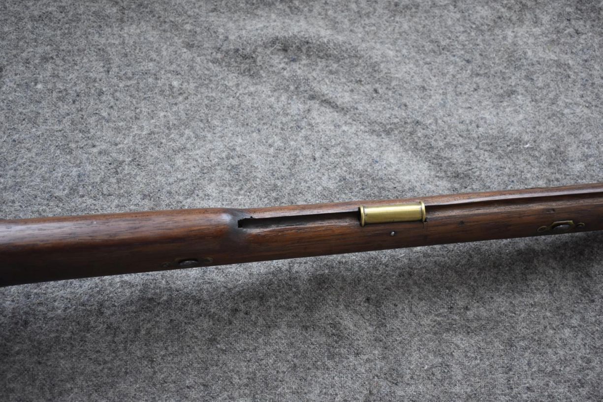 A .700 CALIBRE PERCUSSION INDIAN ARSENAL BRUNSWICK RIFLE, 30.25inch sighted barrel fitted with - Image 8 of 15