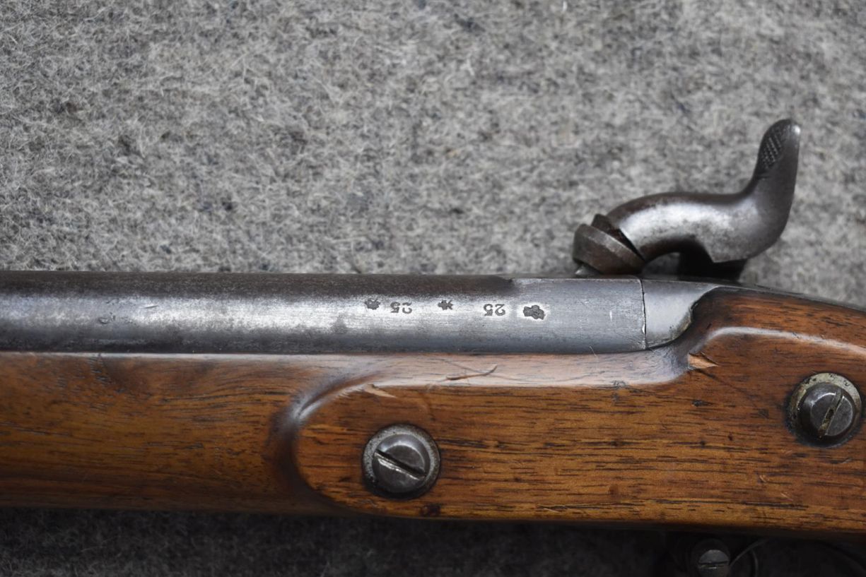 A .577 CALIBRE ENFIELD PERCUSSION VOLUNTEER PATTERN 1856 SHORT RIFLE, 33inch sighted barrel with - Image 14 of 16