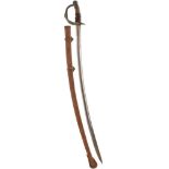 A CONTINENTAL CAVALRY TROOPER'S SWORD, 89.5cm curved blade, regulation three-bar hilt with D-