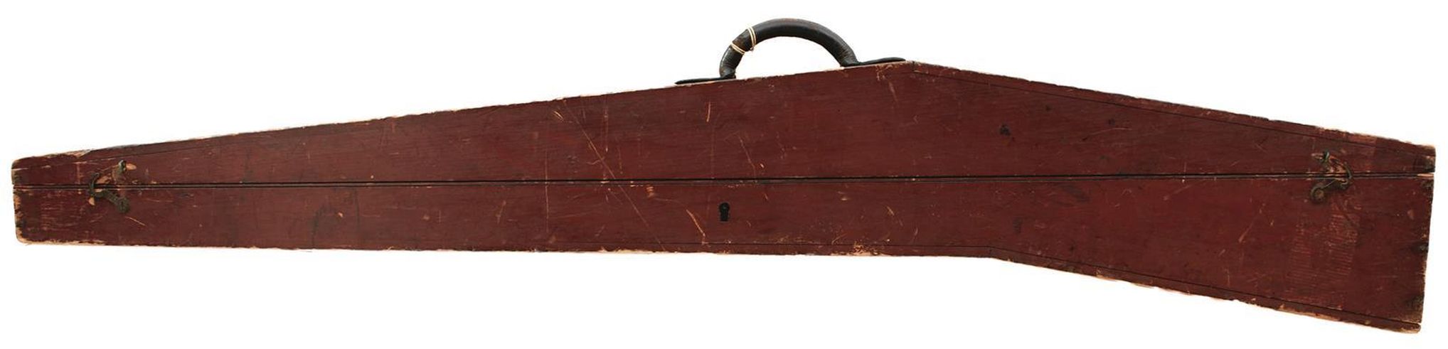 A WESTLEY RICHARDS STORAGE CASE FOR A RIFLE, the plain pine box with brown stained exterior, the