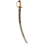 AN 1803 PATTERN INFANTRY OFFICER'S SWORD OF LARGE PROPORTIONS, 76cm sharply curved blade decorated