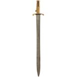 A PATTERN 1847 BRUNSWICK SWORD BAYONET, stamped ENFIELD 1849, ribbed brass grip, together with an