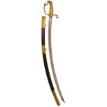 A SCARCE NAPOLEONIC WARS PERIOD IMPERIAL RUSSIAN OFFICER'S SWORD, 83.5cm curved blade with traces of