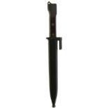 AN X2 BAYONET, 20cm clean blade, two-piece riveted wooden grips, contained in its steel scabbard,