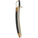 A VICTORIAN CONSTABULARY OR PRISON SWORD, 60cm curved blade by Hibbert & Co, sharpened for use,