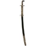 A 19TH CENTURY OTTOMAN SHAMSHIR, 84.25cm curved double fullered clipped back blade, characteristic
