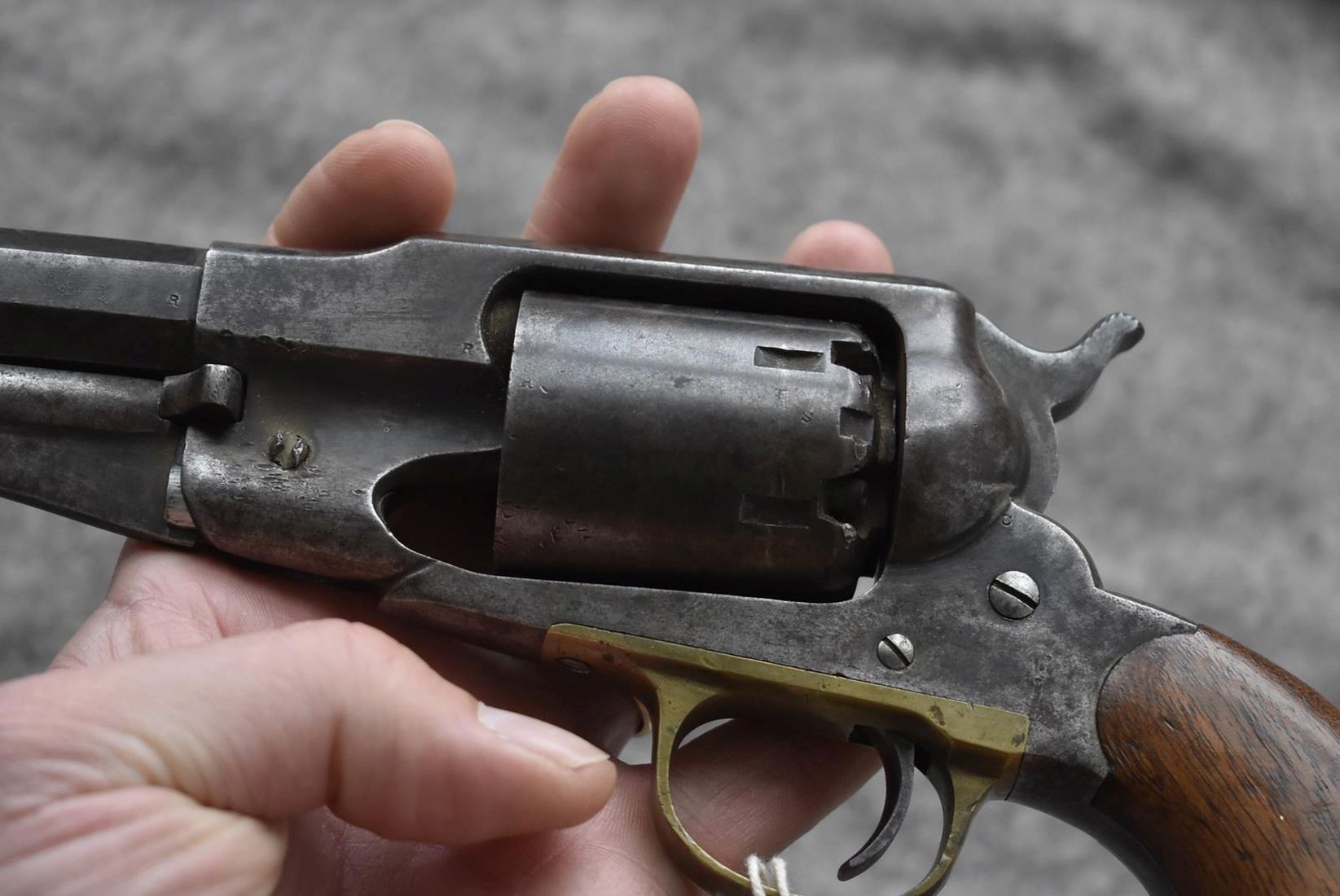 A .44 CALIBRE SIX-SHOT PERCUSSION REMINGTON NEW MODEL ARMY REVOLVER, 8inch sighted octagonal - Image 10 of 12